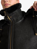 Frost Luxe 100% Shearling Cold Weather Bomber Jacket - Premium Quality Real Leather Jacket