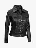 Granite Line Black Leather Trucker Jacket - Premium Quality Real Leather Jacket