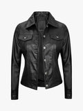 Granite Line Black Leather Trucker Jacket - Premium Quality Real Leather Jacket