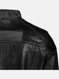 Heritage Line Padded Style Black Leather Jacket - Premium Quality Real Leather Jacket
