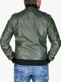 Men's Bomber Green Evergreen Style Jacket - Premium Quality Real Leather Jacket