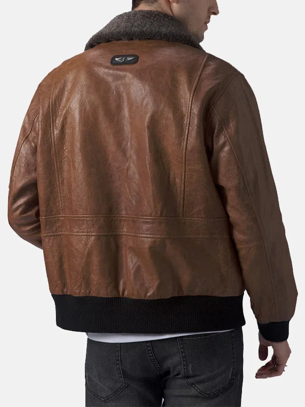 Men's Brown Leather Flight Jacket - Premium Quality Real Leather Jacket