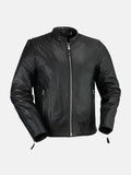 Men's Cafe Racer Black Leather Jacket - Premium Quality Real Leather Jacket