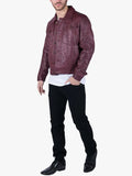Mens Burgundy Leather Shirt Jacket - Premium Quality Real Leather Jacket
