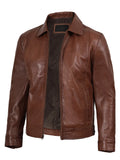 Mens Reeves Brown Harrington Real Leather Jacket