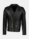 Metro Moto Asymmetrical Collar Black Leather Moto Jacket - Premium Quality Real Leather Jacket