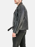 Metro Moto Asymmetrical Collar Black Leather Moto Jacket - Premium Quality Real Leather Jacket