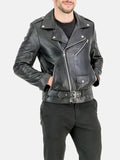 Metro Moto Asymmetrical Collar Black Leather Moto Jacket - Premium Quality Real Leather Jacket