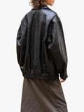 Oversize Luxe Women's Oversized Black Leather Jacket - Premium Quality Real Leather Jacket