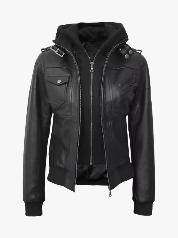 Royal Bomber Women's Bomber Black Leather Jacket - Premium Quality Real Leather Jacket