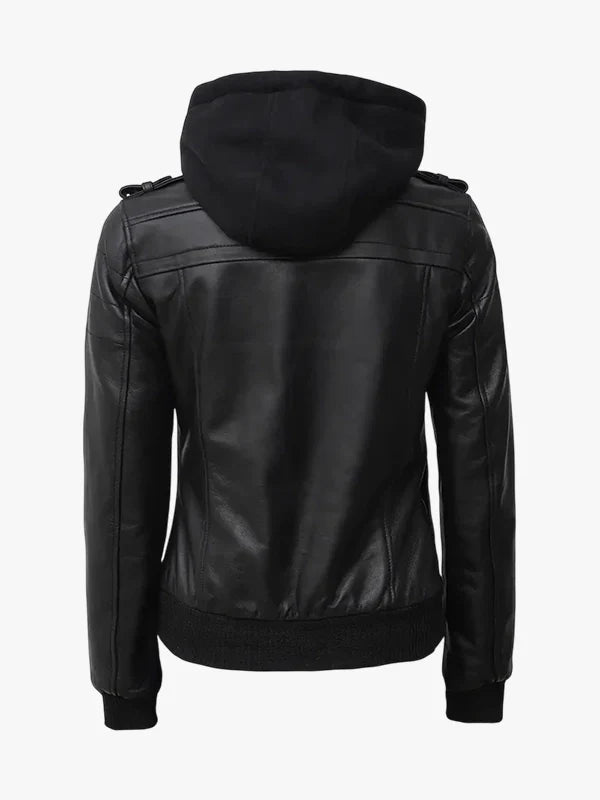 Royal Bomber Women's Bomber Black Leather Jacket - Premium Quality Real Leather Jacket