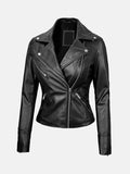 Women's Asymmetrical Black Leather Biker Jacket - Premium Quality Real Leather Jacket