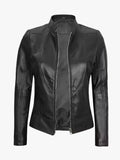 Women's Black Cafe Racer Leather Jacket - Premium Quality Real Leather Jacket
