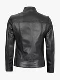 Women's Black Cafe Racer Leather Jacket - Premium Quality Real Leather Jacket