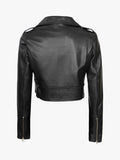 Women's Urban Chic Cropped Leather Biker Jacket - Premium Quality Real Leather Jacket