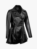 Vogue Curve Women's Black Peplum Leather Jacket - Premium Quality Real Leather Jacket