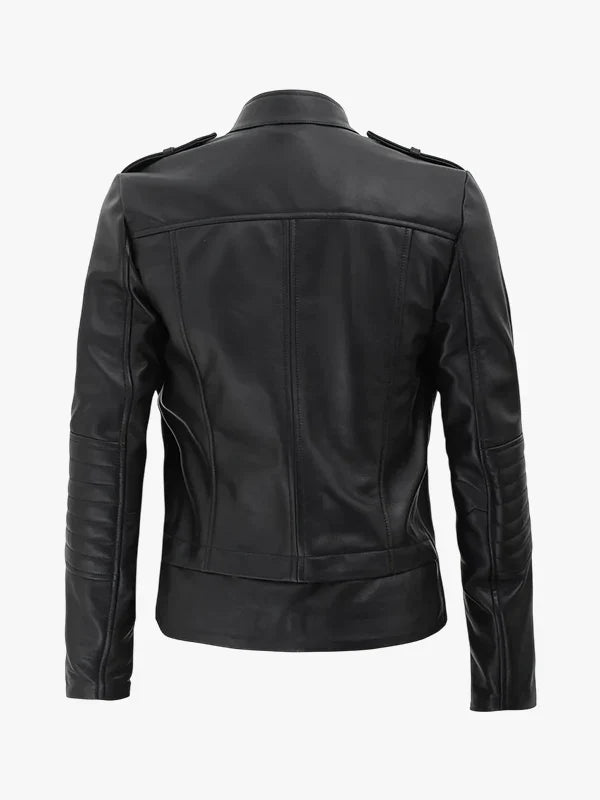 Zenith Fit Women's Black Asymmetrical Leather Jacket - Premium Quality Real Leather Jacket