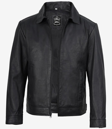Mens Hudson Matte Black Harrington Jacket